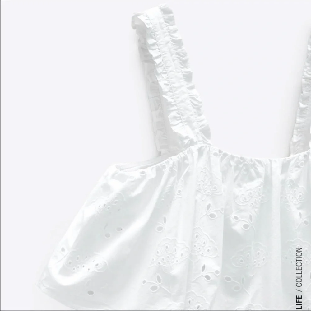 Zara White Embroidered Top - Picture 15 of 16